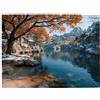 BOAIHH Fiori vicino al fiume in autunno puzzle in legno orizzontale 500 pezzi sviluppare abilità pratiche per rilassarsi e interazione genitore-figlio