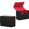 Amagogo Scatola per Carte Collezionabili in PU, Nero Rosso, Vite PSA Bgs