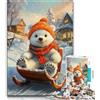 ZKYUBEK Puzzle invernali con orsi polari per adulti e adolescenti, gioco educativo divertente e umoristico per compleanni, difficile da completare (38x26cm)