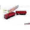 BREKINA 58530 - H0 1:87 - Camion con rimorchio Fiat 691Millepiedi a cassone rosso