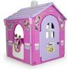 INJUSA Casetta Bambini Minnie Mouse INJUSA Dai 3 Anni Rosa E Lilla Con 3 Porte 1 Finestra Plastica Resistente Ufficiale Disney Cabina Esterno Giardino Stimola Fantasia Facile Da Montare Bimba