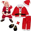 Generico Vestito Babbo Natale Bambino Costume Per Natale Neonato Vestito Babbo Bambino Bambina Neonata Giacca + Pantaloni Set Costume Regalo Per Feste, Carnevale E Halloween 1-8 Anni