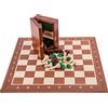 SQUARE GAME SQUARE - Professionale Scacchi in legno Set n. 5 MOGANO + 2 x Extra Donna - Scacchiera in legno + Pezzi degli scacchi Staunton 5