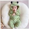 Comebachome Frog Costume Baby, adorabile tuta da rana per bambini con cappuccio per gli occhi di rana, pagliaccio con cappuccio a maniche lunghe per neonati per neonati da 0 a 1 anno (M, 73 cm)