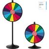 COSTWAY 2 in 1 24'' Gioco Ruota Personalizzabile con Altezza Regolabile | Ruota della Fortuna da Terra o Tavolo, con Pennarello Cancellabile e Cancellino, Ruota Fortuna per Fiera Carnevale Feste