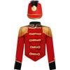 CHICTRY Costume da Ringmaster Bambina Bambino Giacca da Maestro di Circo con Nappe Cappotto Tail Coat con Cappello Uniforme da Soldatino Giocattolo