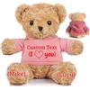 JABECODIFA Orso di Peluche Personalizzato con Testo Foto Personalizzato, Orsacchiotto Peluche come Regalo Personalizzato per Donne Uomini a San Valentino, Regali Anniversario (30cm)