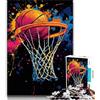 LLONGKT Puzzle da 1000 pezzi di basket per adolescenti, gioco per famiglie, antistress, sfida difficile, ottimi regali e giocattoli (38x26cm)