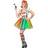 DEGUISE TOI generique Costume da clown multicolore per donna M