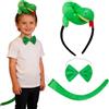 Generic Set per costume con cerchietto a forma di serpente, cerchietto per capelli con papillon e coda, per cosplay, per bambini e adulti, per feste di compleanno, carnevale, feste in maschera