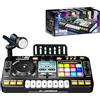 Generico Set da tavolo per mixer musicale per bambini, set giocattolo con microfono e luce, ricarica USB, tastiera per pianoforte DJ, strumenti musicali interattivi, giocattolo per ragazzi e ragazze