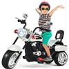 SOARS Moto Elettrica per Bambini 6V a 3 Ruote con Luci LED e Suoni, Motorino Triciclo con Acceleratore a Pedale, Motocicletta con Specchietto, 3 km/h, Carico 30 kg, 3+ Anni (Bianco)