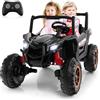 COSTWAY 24V UTV Macchina Elettrica per Bambini, Veicolo Elettrico con 2 Posti Motore 4x100W, con Telecomando Partenza Morbida Musica, Velocità Regolabile, 3 Anni+