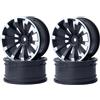 KEEDA RC, cerchioni in plastica, 10 raggi per Traxxas HSP Tamiya HPI Kyosho Yokomo 1/10 RC On Road Touring Car RC Drift Auto (nero e argento)