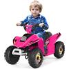 COSTWAY 6V Quad Elettrico per Bambini, Mini Quad da Spiaggia con Funzione Avanti/Indietro, Velocità Massima 4,6 km/h, Regalo per Bambini 3 Anni+ (Rosa)