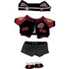niannyyhouse Set di peluche per bambole, cappotto, pantaloni, scarpe, 15 cm, con fiamme rosse, accessori per vestire (15 cm)