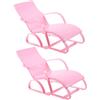 Yardwe 2 Pezzi Mini Sdraio Pieghevole Da Spiaggia, Per Bambole 11.5 Pollici, Rosa, Plastica, Accessori Gioco Di Ruolo Bambini