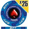 PokerShop.it 25 x Spine Ceramica EPT Replica Valore 10000 chip