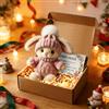 Generic Mini coniglietto abbraccio carino regalo di Pasqua, morbido coniglietto in peluche mini abbracci in scatola con biglietto, supporto emotivo positivo all'uncinetto cestino pasquale coniglio Stuffer