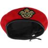 Kisangel Cappello da Capitano Lana Simil-Mohair Rosso Ricamo Aquila Berretto da Marinaio Cosplay Leggero e Traspirante per Feste a Tema e Spettacoli Teatrali