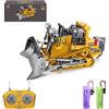 X-Verse Bulldozer Giocattolo Telecomandato, Veicolo da Costruzione Telecomandato per Bambini, Bulldozer RC con Luce ed Effetti Sonori