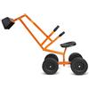GYMAX Giocattolo Escavatore per Bambini, con Sedile Girevole a 360 Gradi, 2 Bracci e 4 Ruote Antiscivolo, Maniglia in Gomma, Adatto per Bambini 3+ Anni, (L - Arancione)