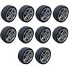 GARIOUANS Set 10 Pezzi Ruote Giocattolo in Gomma 48 Mm per Accessori Fai da Te Auto 1:10, Forniture Artigianali per Bambini, Ruote di Ricambio per Modellini e Macchinine Fatte a Mano