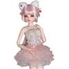 VLEYAN BJDDOLL Trucco dipinto a mano - Bambola stile BJD 1/3, altezza 56 cm, stile abito da principessa rosa, decorazione da scrivania e parete, solo per 15+