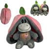 Knowlife Asino Di Peluche Che Respiras, Peluche A Forma Di Asino Bambole Morbido Forma Di Avocado E Fragola Con Movimenti Respiratori Realistici, Lucis E Musica Per Alleviare Ansia, Aiutos Dormire