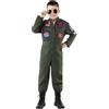 Funidelia Costume da pilota di Top Gun per bambino, Licenza Ufficiale, Taglia 5-6 anni Pilota, Aviatore - Vestito per bambini per feste, Carnevale e Halloween