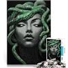 AITEXI Puzzle da 1000 pezzi per adulti Ritratto di Medusa in mosaico Allena il tuo cervello e le tue mani perché è ideale come regalo per tutta la famiglia 75x50cm