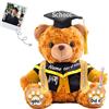 JABECODIFA Regalo Laurea per lei Orsacchiotto Personalizzato con Foto Testo, Orsetto di Peluche con Cappello Laurea come Regali Personalizzati per lui Regalo Laurea per lei (20cm)