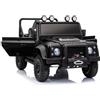 Beneo Motors Macchina elettrica per bambini Land Rover Defender 110 SVX 12V, nero, trazione 4X4, luci LED, sospensione ruote anteriori e posteriori, telecomando 2,4 GHz, ingresso USB/Aux, Bluetooth