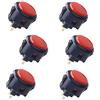 Sanwa 6 pezzi OBSF-30 Pulsante originale 30mm - per videogioco Arcade Jamma e console di gioco con joystick Arcade (Nero & Rosso) S@NWA