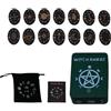 Generico Set di pietre runiche, kit delle streghe | Set di da strega in legno da 14 pezzi | Set con guida per la divinazione mistica, set completo di delle streghe per le pratiche Wiccan