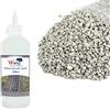 WWS War World Scenics War World Scenics Kit 1kg Pietre da Massicciata Grigio Chiaro Medie & 500ml Colla per Massicciata - Modellismo Ferroviario Diorama