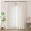 Joydeco Tende Lino Semitrasparenti per Interni Finestre 2 Pezzi L 140 x A 225 CM, Tende Decorative Moderne con Fettuccia Camera da Letto Soggiorno Sala da Pranzo, Bianco