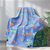 HSGLGNA Coperta per bambini con dinosauri al buio, morbida microfibra, fantastica idea regalo per gli amanti del dinosauro (costruzione, 130 x 150 cm)