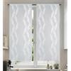 Tata Home Coppia Tende per Interni a Vetro Finestra Semitrasparenti Bianche Tende Cucina Bagno Camera Ricamate Fantasia Moderne Eleganti Con Ricamo Misura 60x240 cm Mod. MADRID Colore Naturale