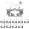 ledscom.de 10 pz. cornice da incasso a soffitto RIR cornice da incasso angolare cromata opaca (LED/alogena/MR16/50mm) incl. presa GU5.3