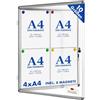 Master of Boards Mob Bacheca 4xA4 Resistente alle intemperie incl. 8 magneti Box Informazioni Bacheca Magnetica e scrivibile Bacheca per Poster con Cornice in Alluminio e Vetro Acrilico (4 x A4)