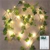 CHONGQILAO Catena Luminosa Ederas, Ghirlanda di Edera Artificiale Luci a Corda 2 Metri 20 LED Ghirlanda Luminosa con Foglie, Catena di Luce LED con Edera Artificiale per Interni Feste Giardino Matrimoni (C)