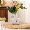 Grovjewfit Regali per Festa Della Mamma Vaso in Ceramica di Cuore Personalizzato con Nome e Fiore di Nascita Bianco Decorativo Regalo per Mamma Nonna Moglie Fidanzata (Style A)