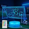 POSSHE Luce notturna a forma di calcio, idea regalo per calcio, lampada illusione 3D con 16 colori che cambiano, timer con telecomando, modalità lampeggiante RGB e dimmerabile, lampada per bambini per