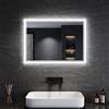 SONNI Specchio Camera da Letto 70x50cm, Specchio da Bagno Antiappannamento, Specchio Illuminato con Interruttore a Sfioramento, Specchi Bagno bianco freddo 6400K, Montaggio Verticale e Orizzontale