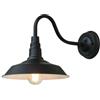 Moddeny Applique da parete per esterni impermeabile IP54 vintage Lampada da parete per esterni a collo d'oca in ferro da 9,8 pollici Lampada da parete per fienile da parete nera per garage