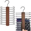 Gtwinsone 2 Pezzi Portacravatte da Armadio in Legno Girevole 360 Gradi con 20 Barre per Appendere e Conservare Cravatte Cinture e Sciarpe
