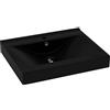 vidaXL Lavandino con Foro Rubinetto Lavello per Bagno Lavabo per Toilette Sanitari Prodotti per Bagno Vaschetta Nero Opaco 60x46 cm in Ceramica