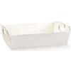 Bomboniere 5 PZ Seta Bianco 31x22x9 cm Cesto Vassoio 5 CESTI VASSOI Porta Cartone Robusto Made in Italy