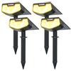 SUNNMO 4 Pezzi Faretti Solari a LED da Esterno, Lampade Luci Solari da Giardino Potenti 3 Modalità 32 LED IP65 Impermeabile Luce Faretto LED da Esterno Solare per Giardino Piante Albero Luce Calda